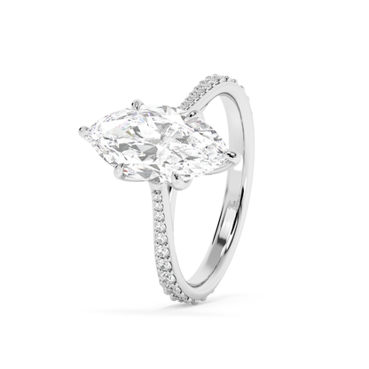 Emerald Solitaire Lab Grown Diamond Engagement Ring