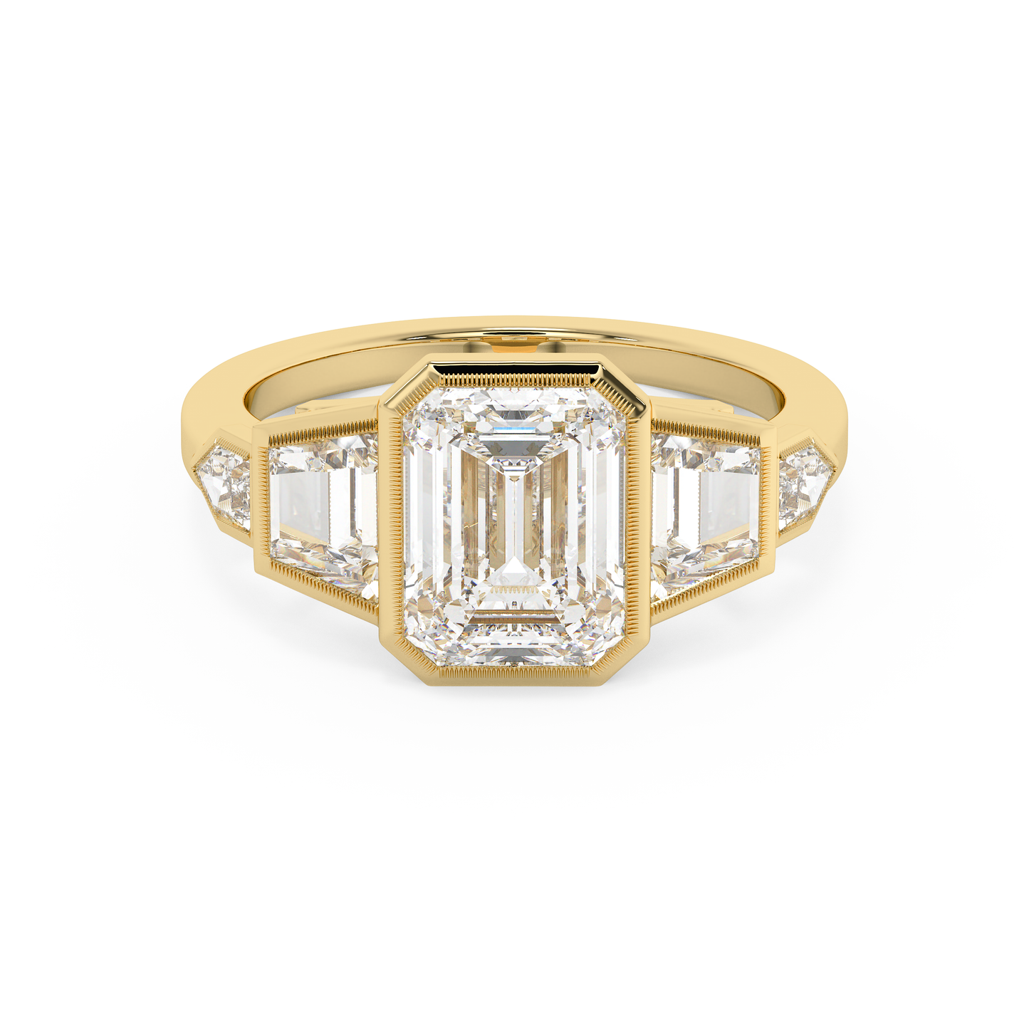 Emerald Solitaire Lab Grown Diamond Engagement Ring