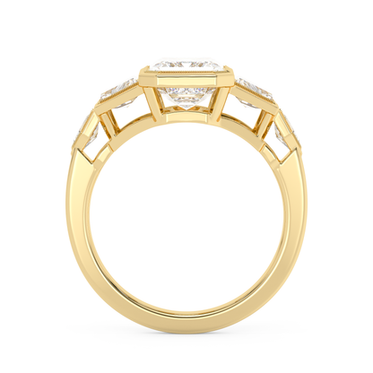 Emerald Solitaire Lab Grown Diamond Engagement Ring