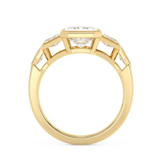 Emerald Solitaire Lab Grown Diamond Engagement Ring