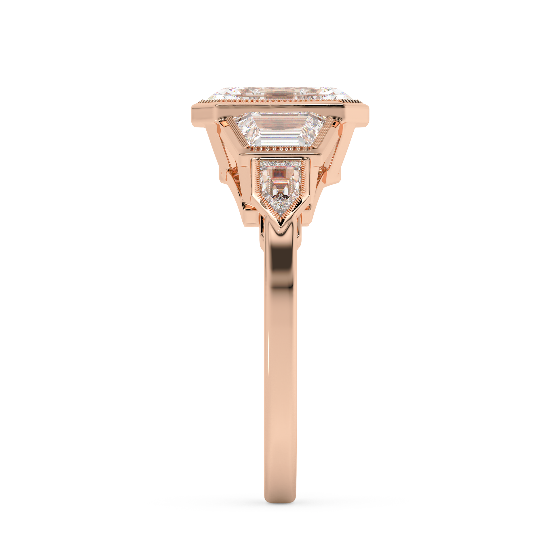 Emerald Solitaire Lab Grown Diamond Engagement Ring
