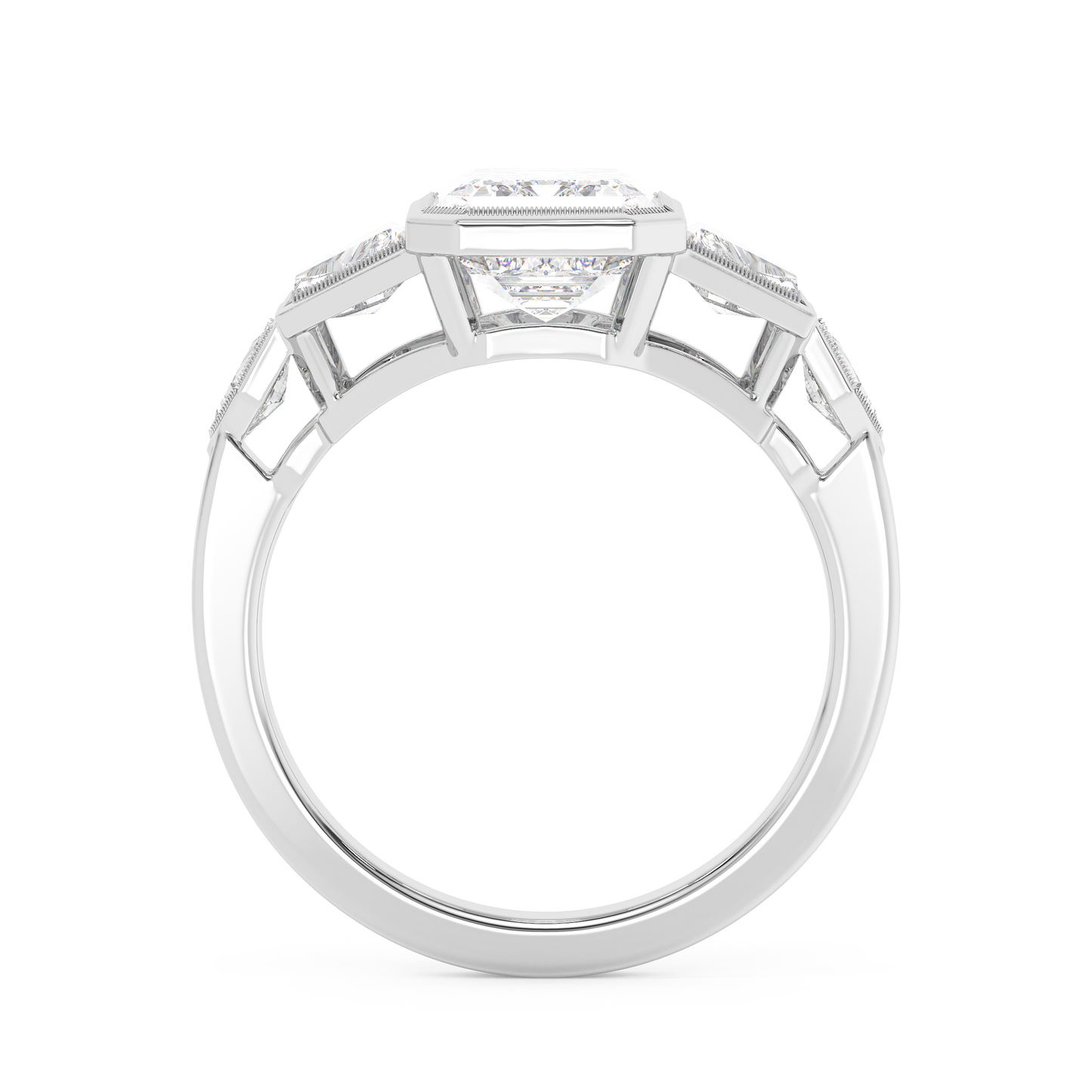 Emerald Solitaire Lab Grown Diamond Engagement Ring