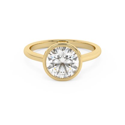 Emerald Solitaire Lab Grown Diamond Engagement Ring