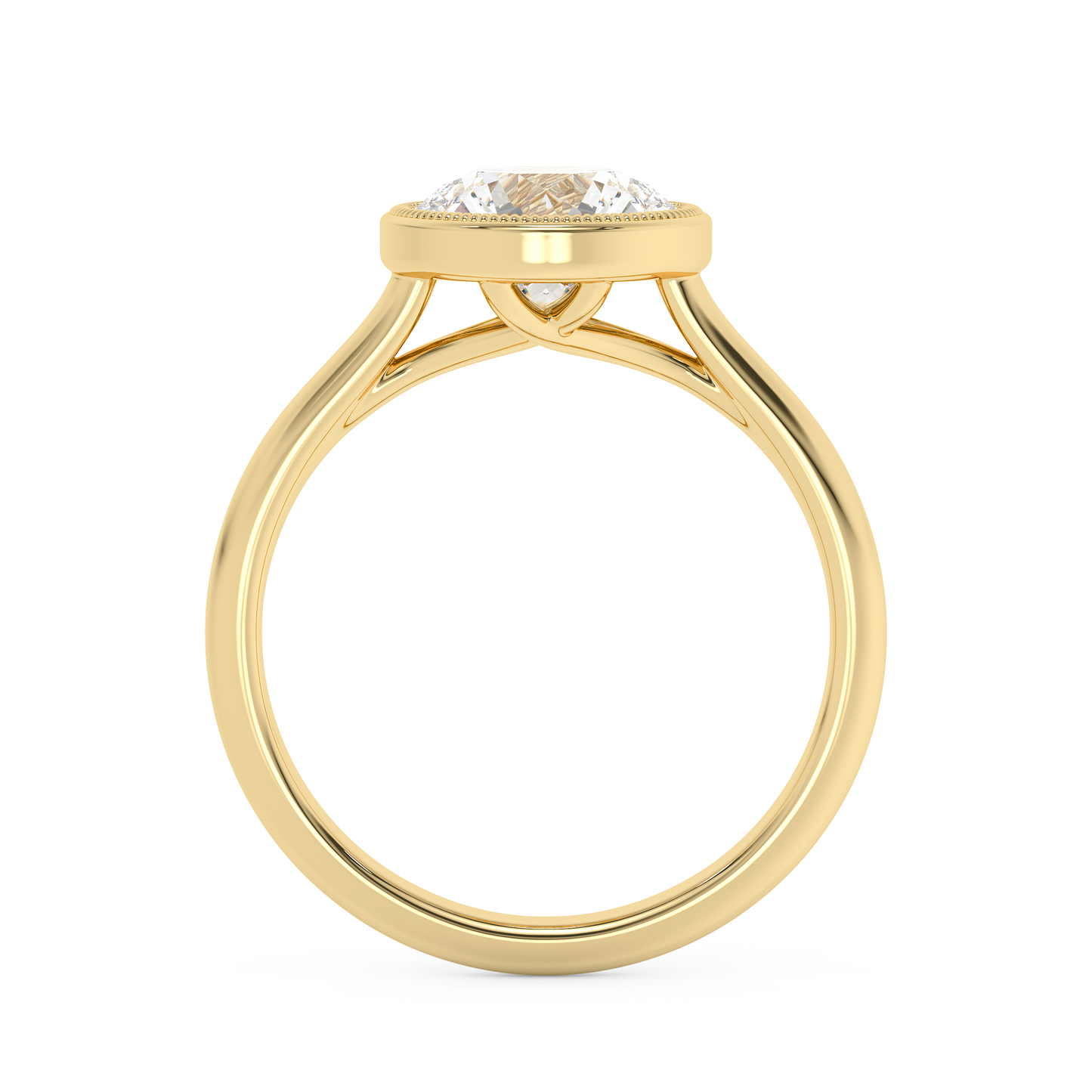 Emerald Solitaire Lab Grown Diamond Engagement Ring