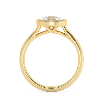 Emerald Solitaire Lab Grown Diamond Engagement Ring