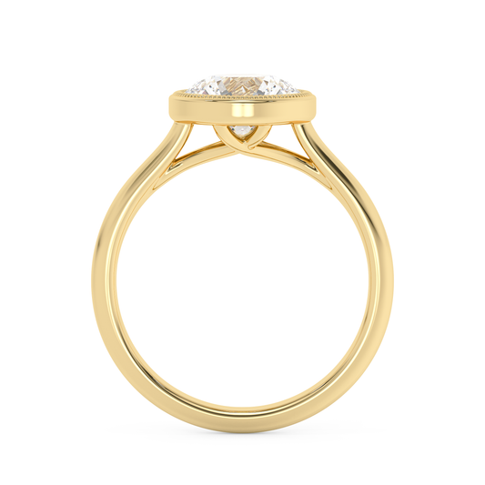 Emerald Solitaire Lab Grown Diamond Engagement Ring