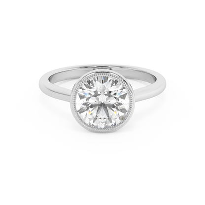 Emerald Solitaire Lab Grown Diamond Engagement Ring