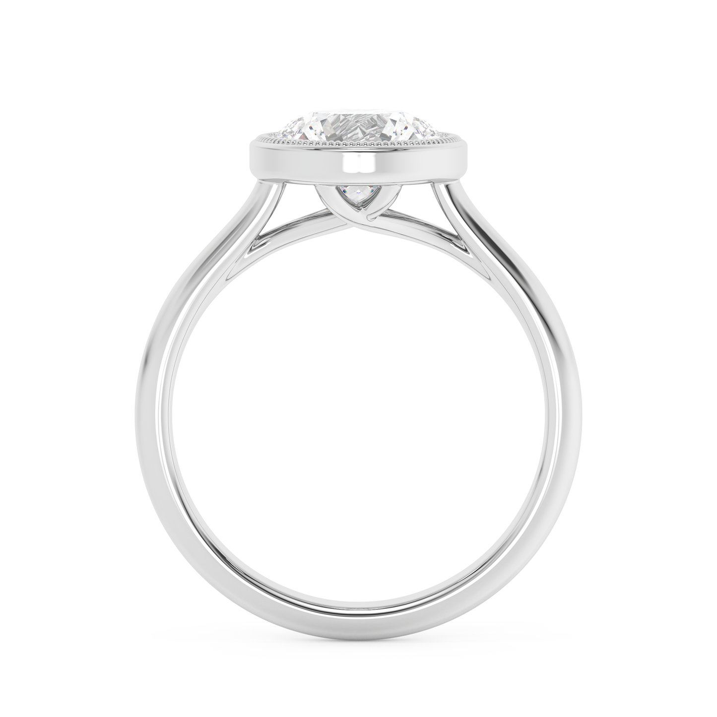 Emerald Solitaire Lab Grown Diamond Engagement Ring