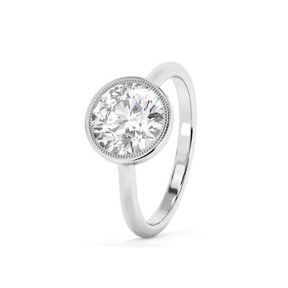 Emerald Solitaire Lab Grown Diamond Engagement Ring