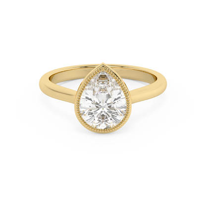 Emerald Solitaire Lab Grown Diamond Engagement Ring