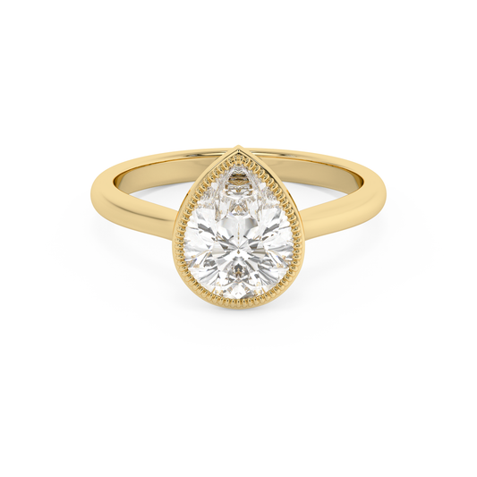 Emerald Solitaire Lab Grown Diamond Engagement Ring