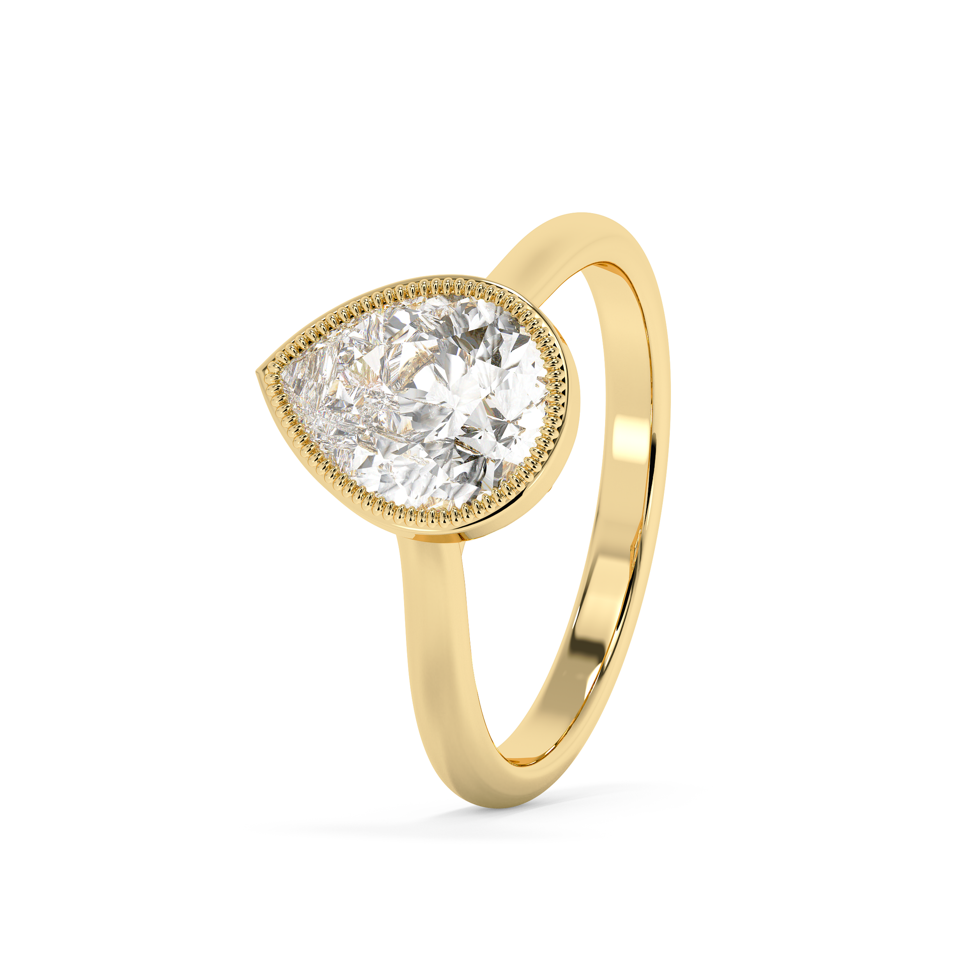 Emerald Solitaire Lab Grown Diamond Engagement Ring