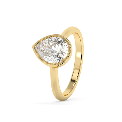 Emerald Solitaire Lab Grown Diamond Engagement Ring