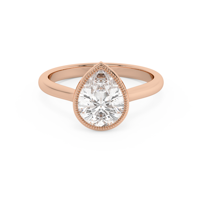 Emerald Solitaire Lab Grown Diamond Engagement Ring