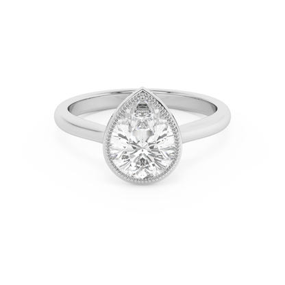 Emerald Solitaire Lab Grown Diamond Engagement Ring