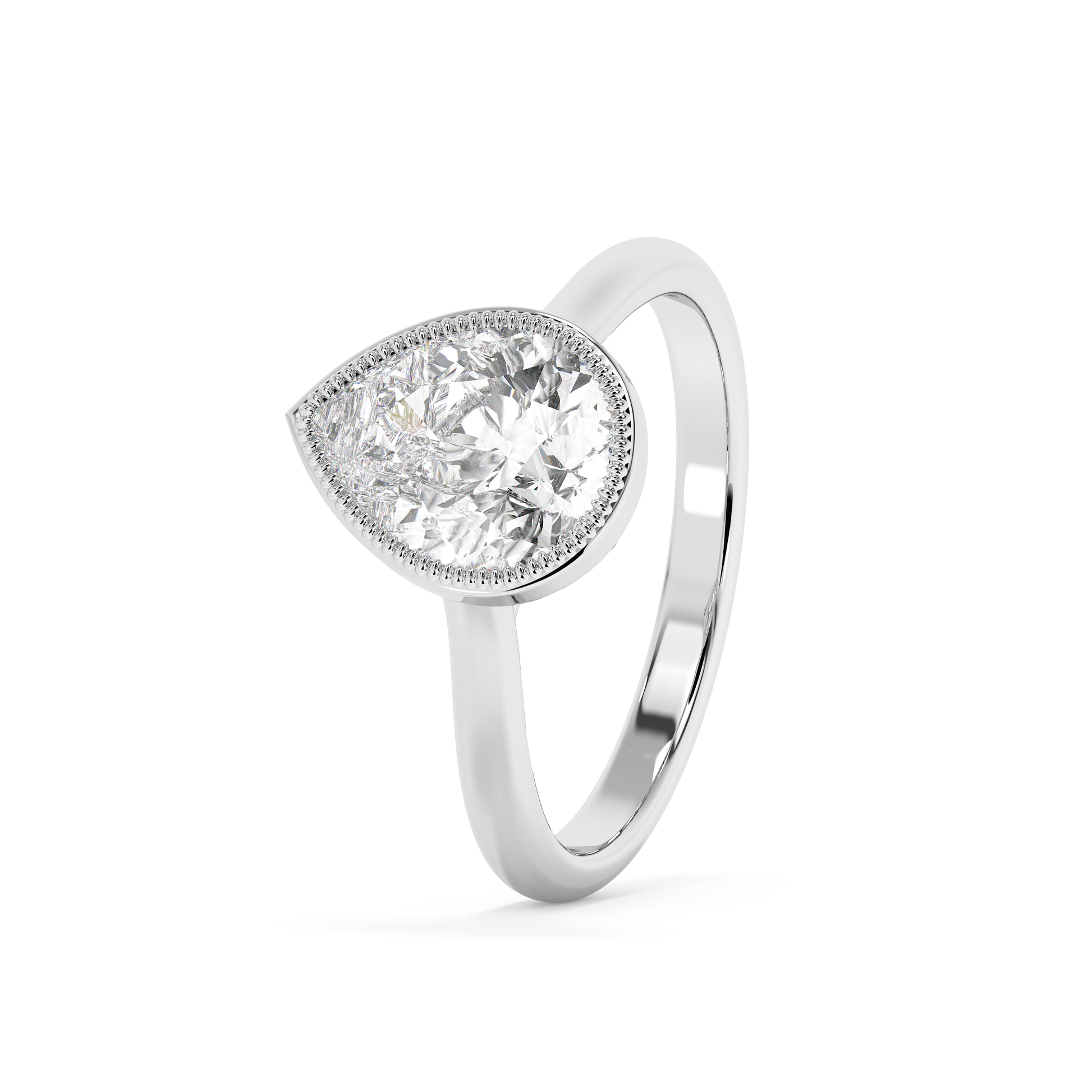 Emerald Solitaire Lab Grown Diamond Engagement Ring