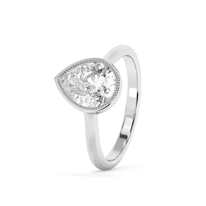 Emerald Solitaire Lab Grown Diamond Engagement Ring