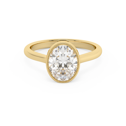 Emerald Solitaire Lab Grown Diamond Engagement Ring