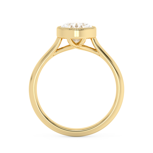 Emerald Solitaire Lab Grown Diamond Engagement Ring