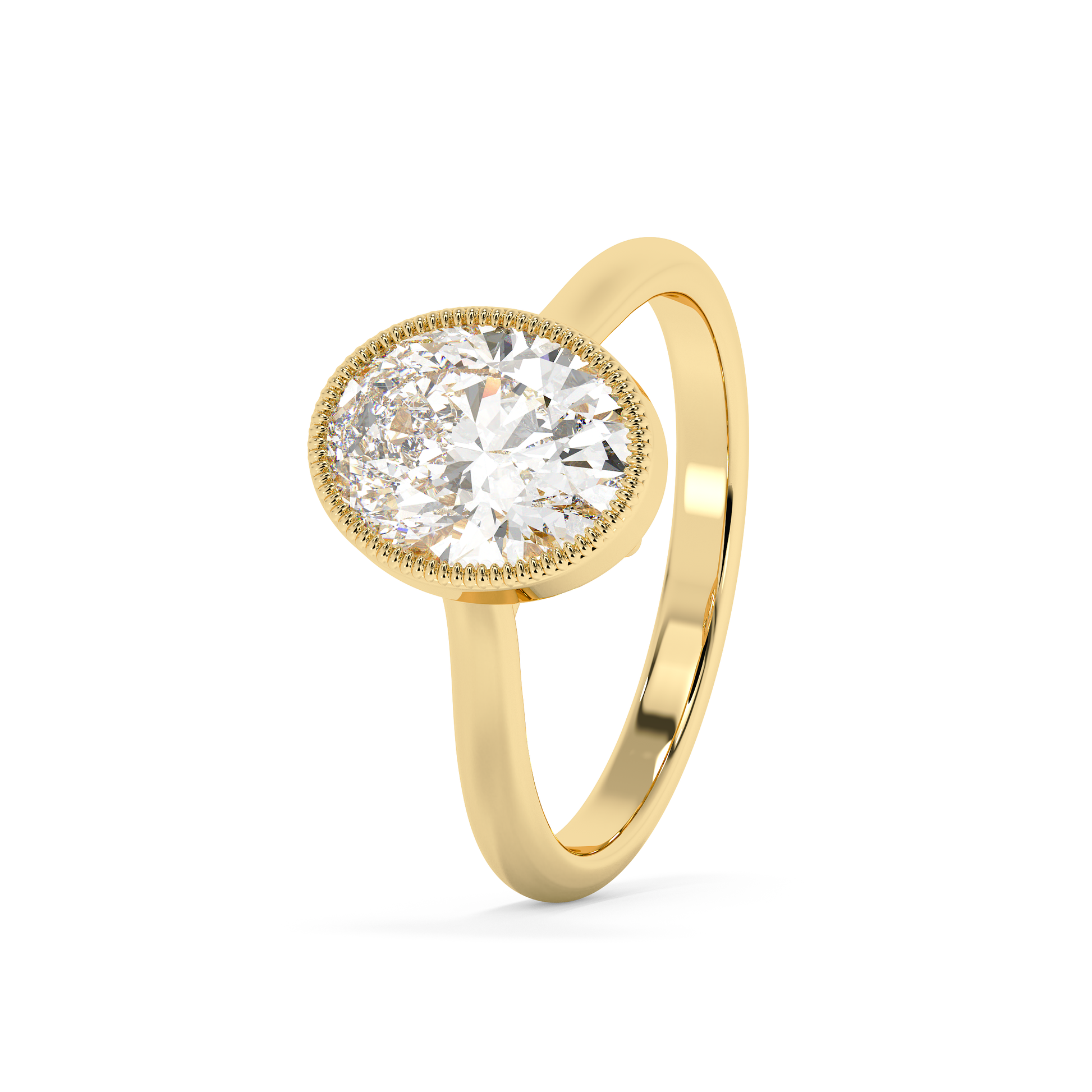 Emerald Solitaire Lab Grown Diamond Engagement Ring