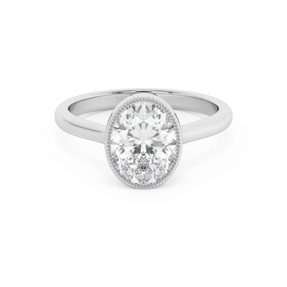 Emerald Solitaire Lab Grown Diamond Engagement Ring