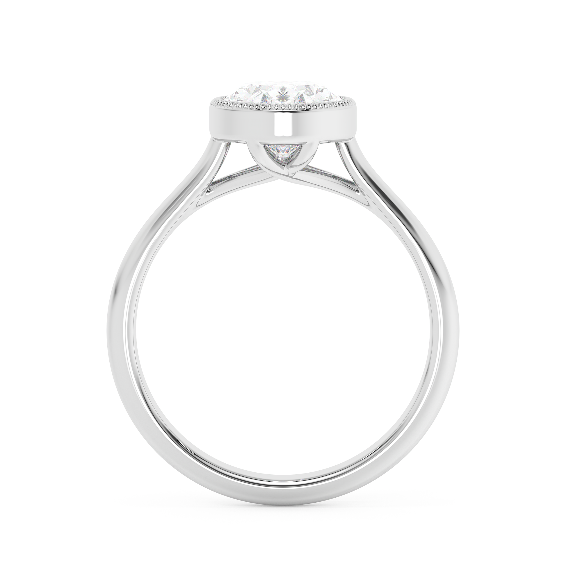 Emerald Solitaire Lab Grown Diamond Engagement Ring