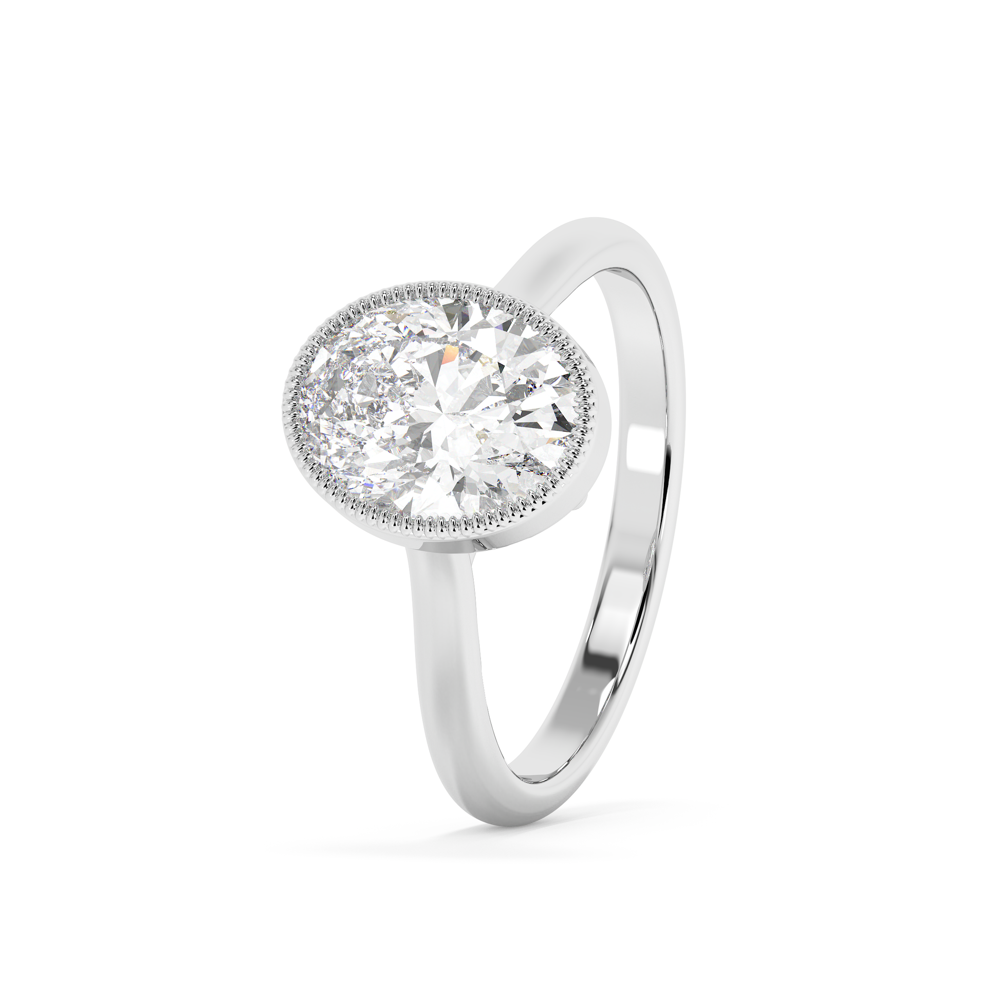Emerald Solitaire Lab Grown Diamond Engagement Ring