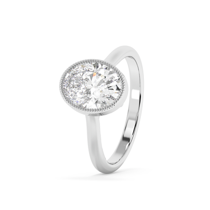 Emerald Solitaire Lab Grown Diamond Engagement Ring