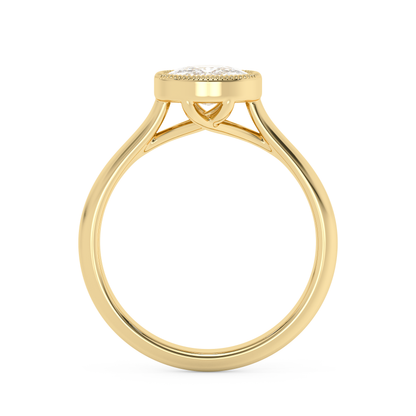 Emerald Solitaire Lab Grown Diamond Engagement Ring