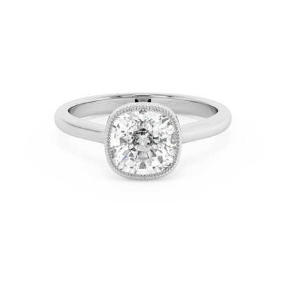 Emerald Solitaire Lab Grown Diamond Engagement Ring