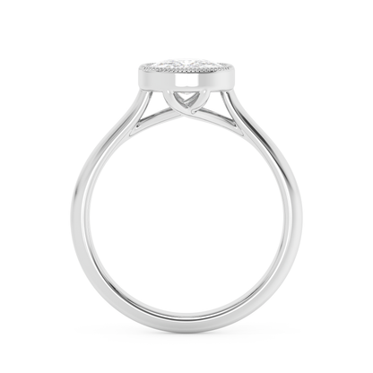 Emerald Solitaire Lab Grown Diamond Engagement Ring