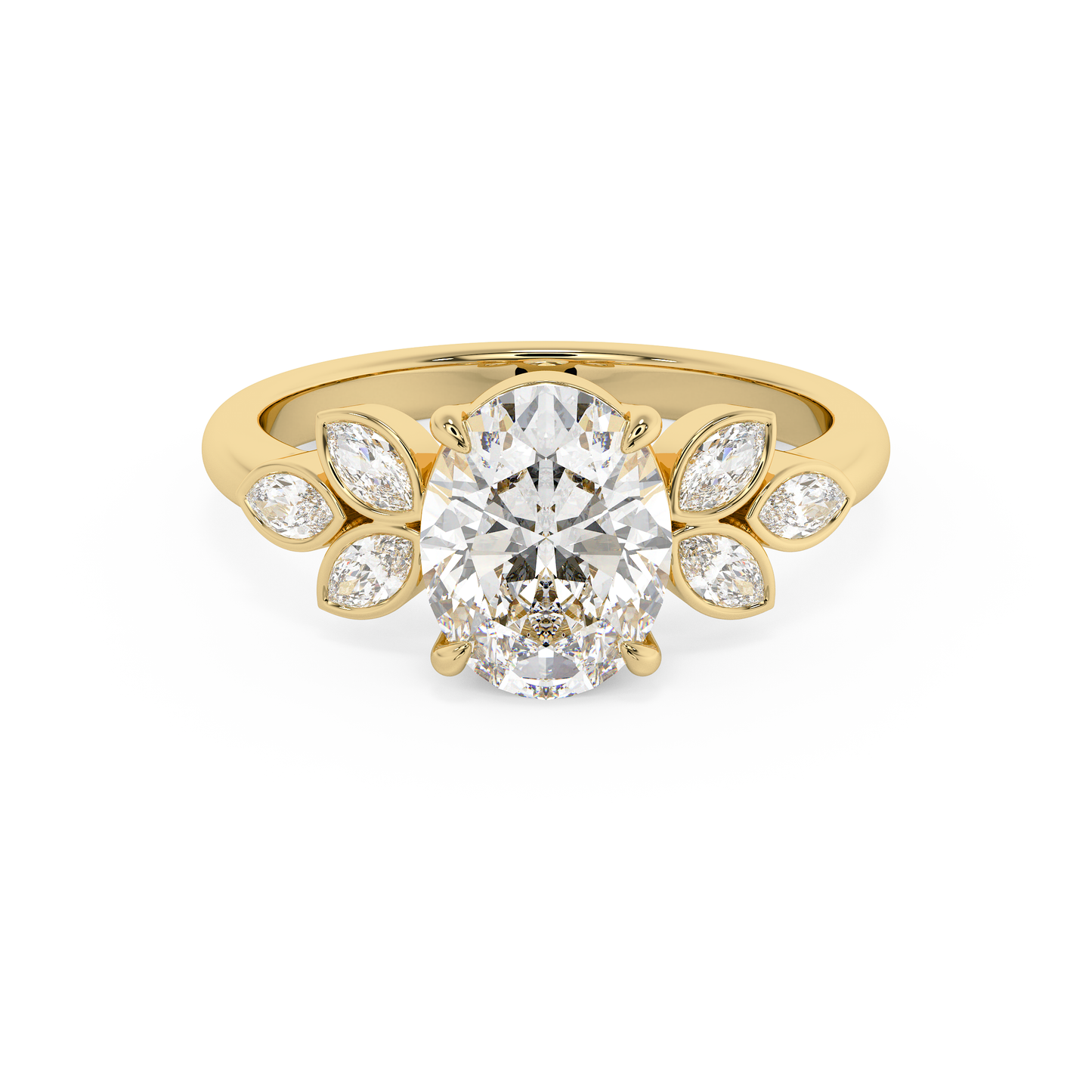 Emerald Solitaire Lab Grown Diamond Engagement Ring