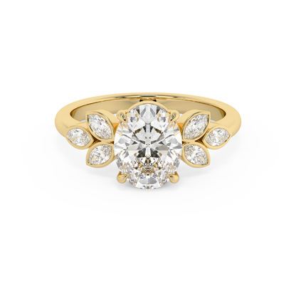 Emerald Solitaire Lab Grown Diamond Engagement Ring