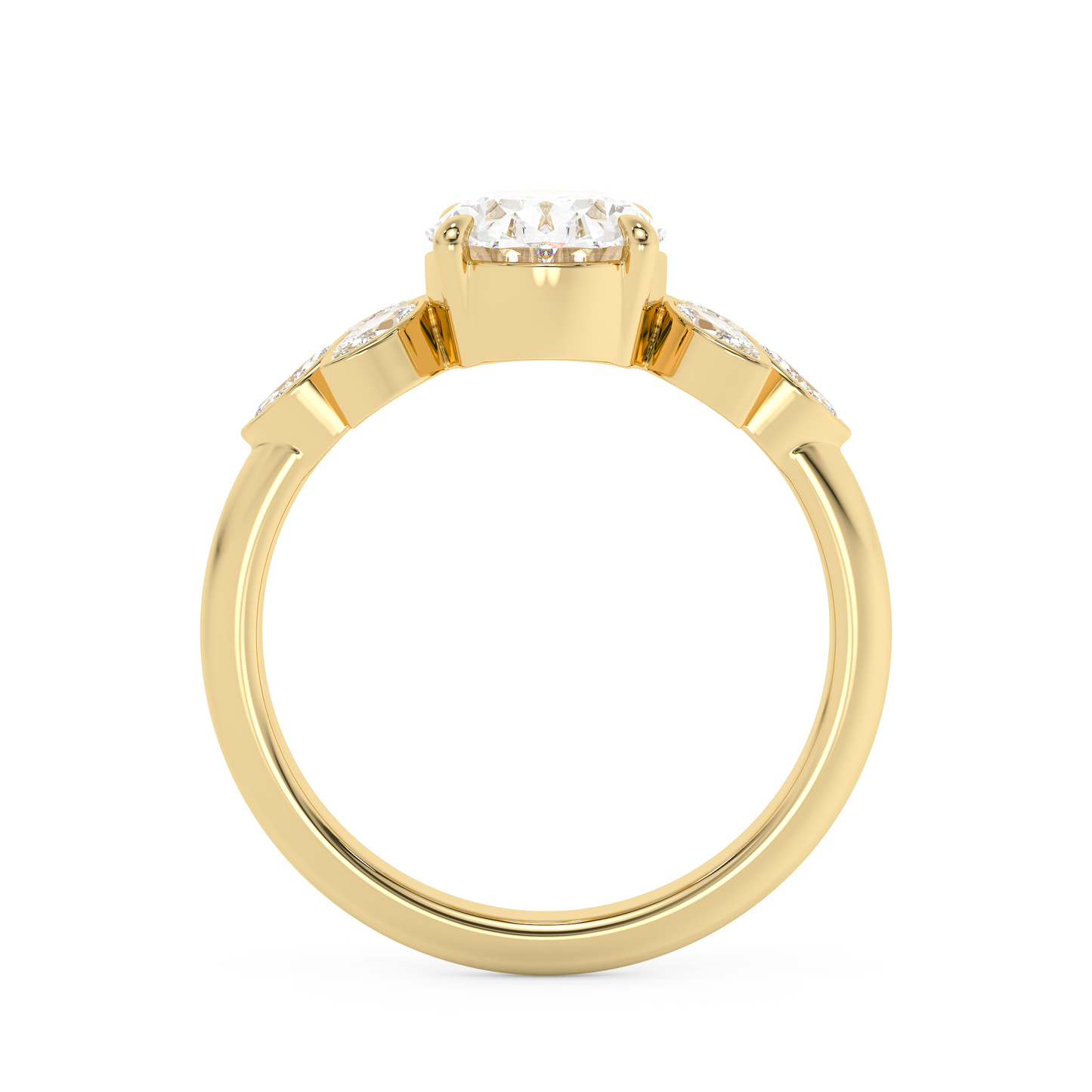 Emerald Solitaire Lab Grown Diamond Engagement Ring
