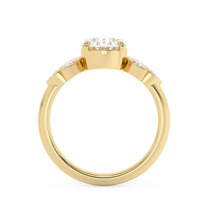 Emerald Solitaire Lab Grown Diamond Engagement Ring