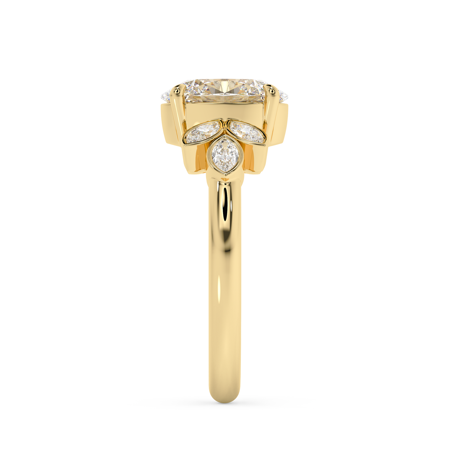 Emerald Solitaire Lab Grown Diamond Engagement Ring