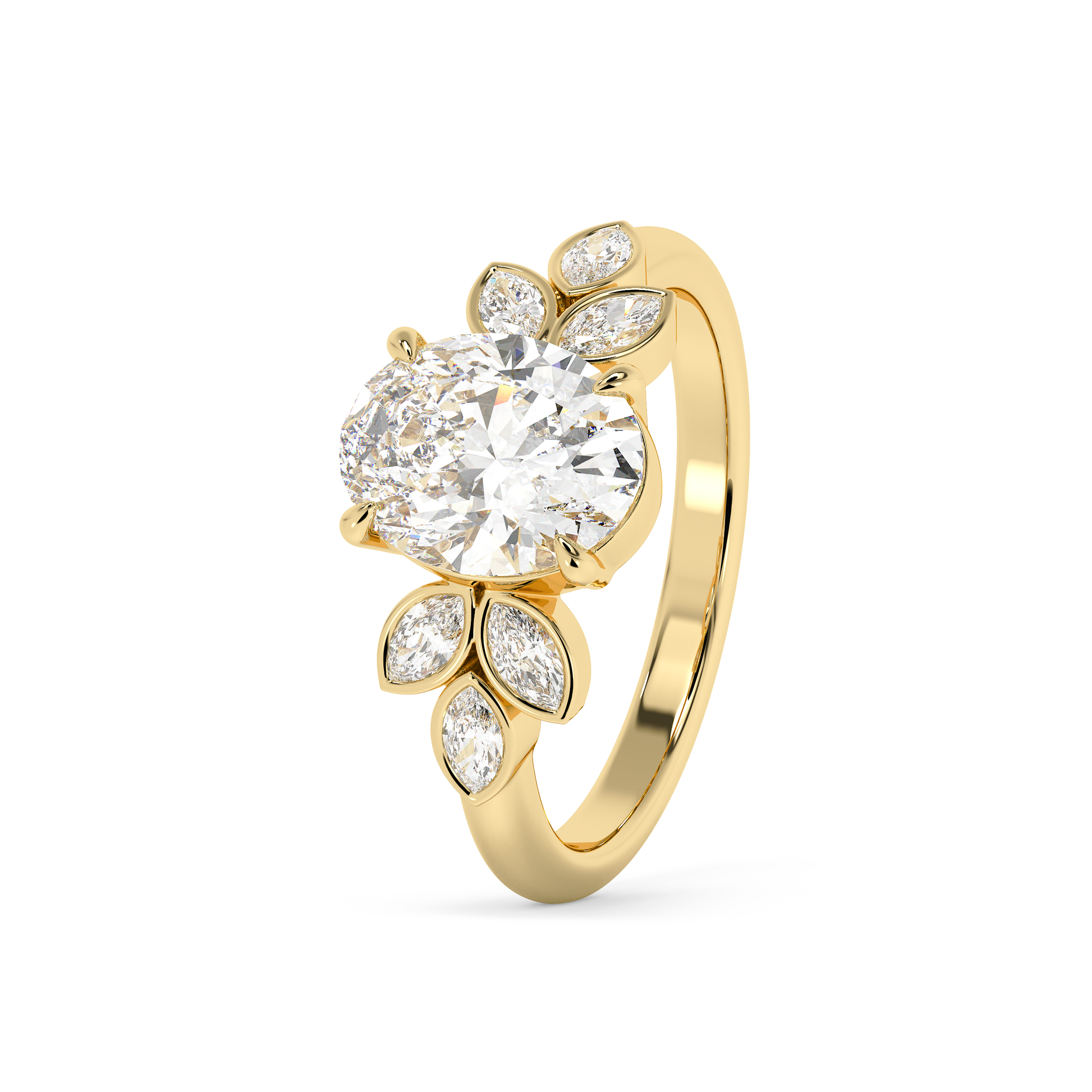 Emerald Solitaire Lab Grown Diamond Engagement Ring