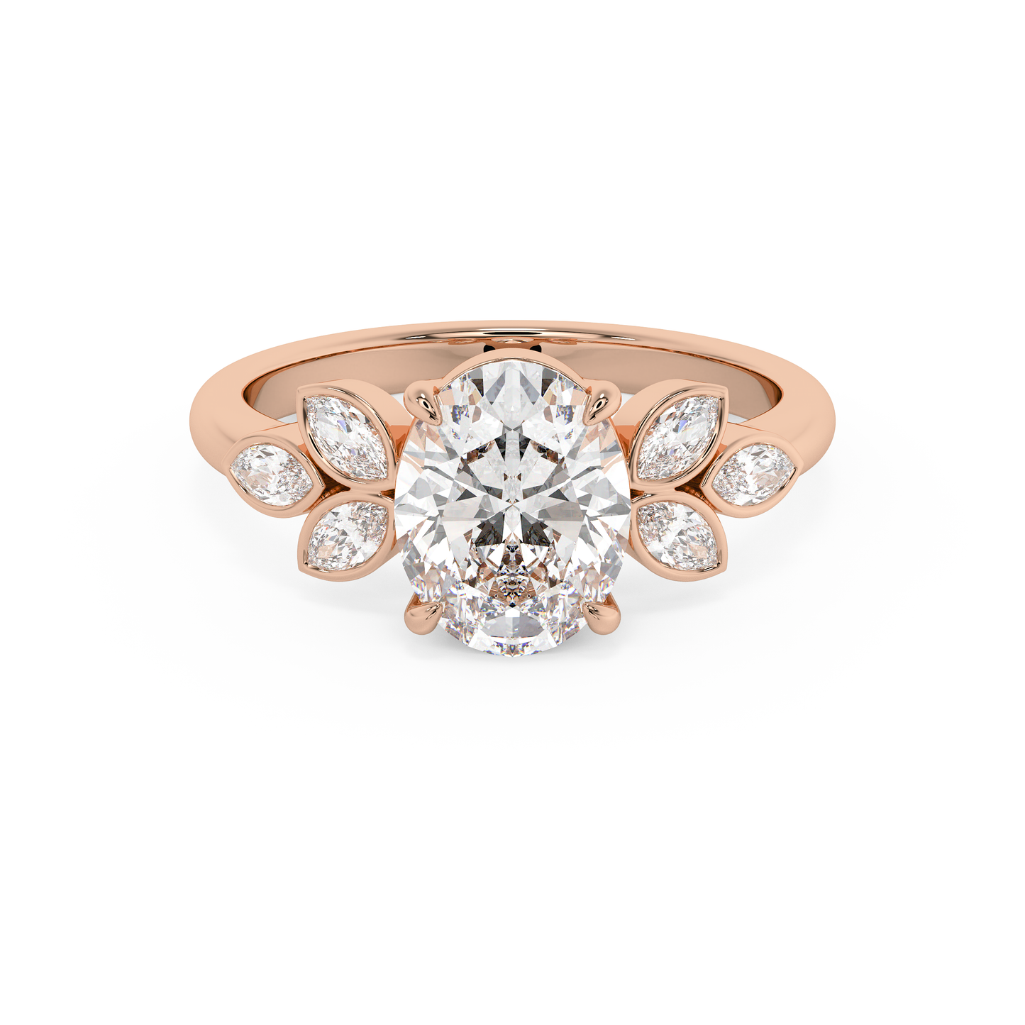 Emerald Solitaire Lab Grown Diamond Engagement Ring