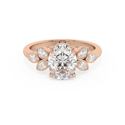 Emerald Solitaire Lab Grown Diamond Engagement Ring