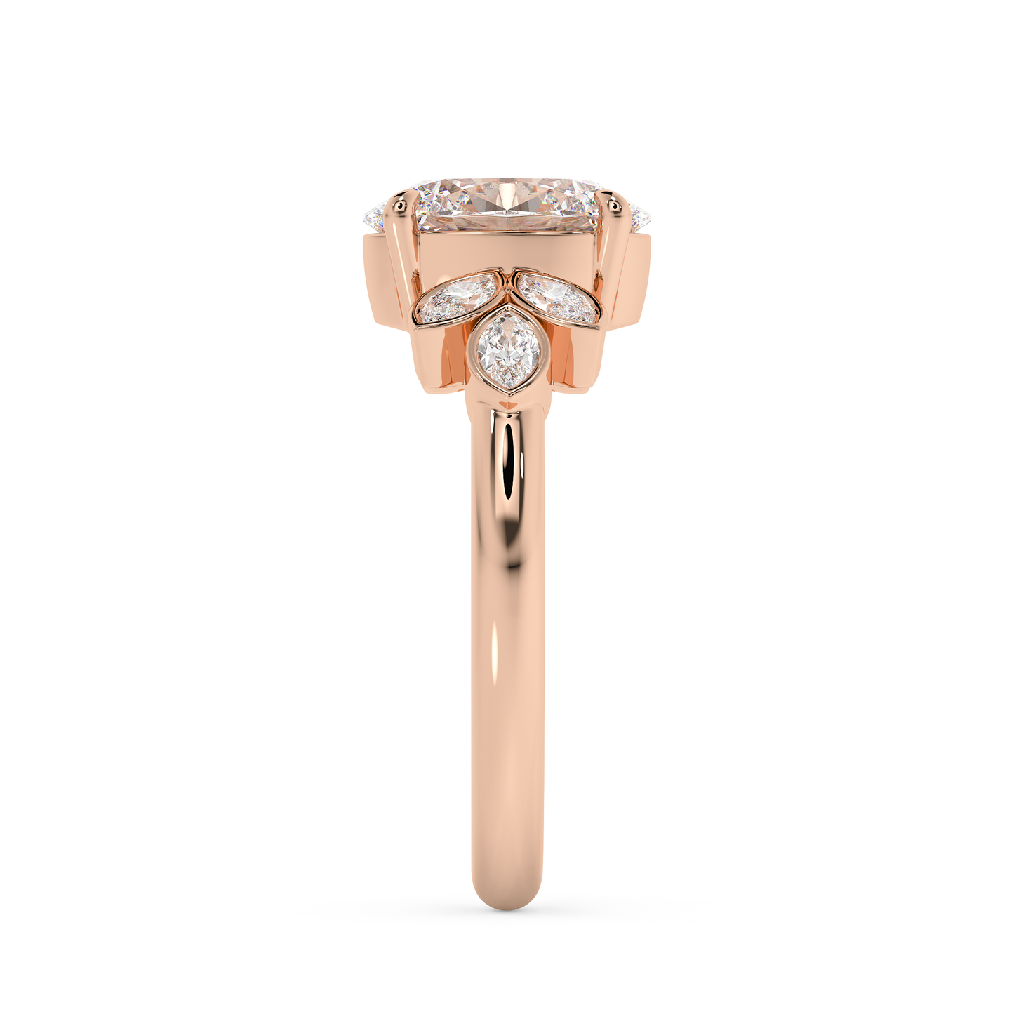 Emerald Solitaire Lab Grown Diamond Engagement Ring