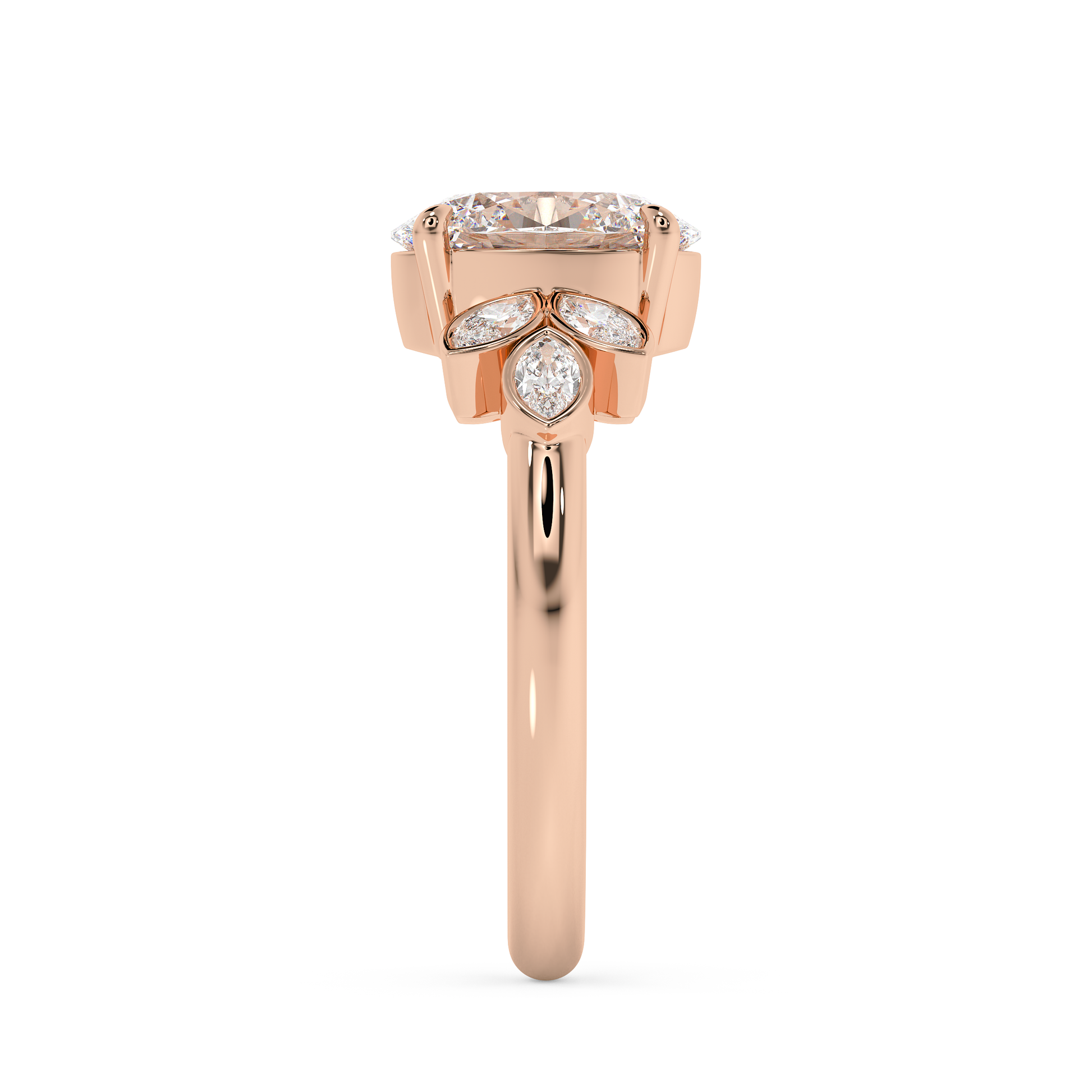 Emerald Solitaire Lab Grown Diamond Engagement Ring