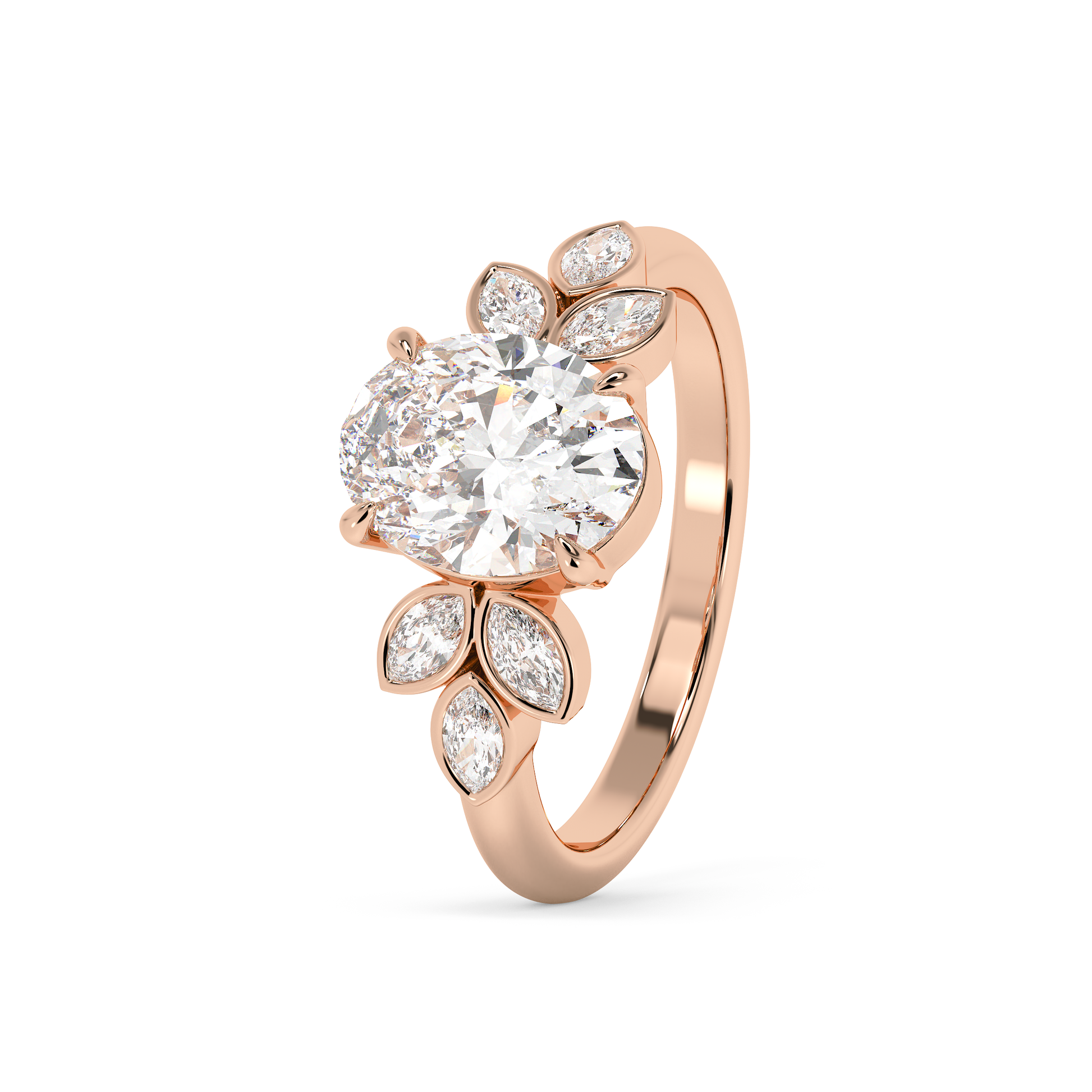 Emerald Solitaire Lab Grown Diamond Engagement Ring