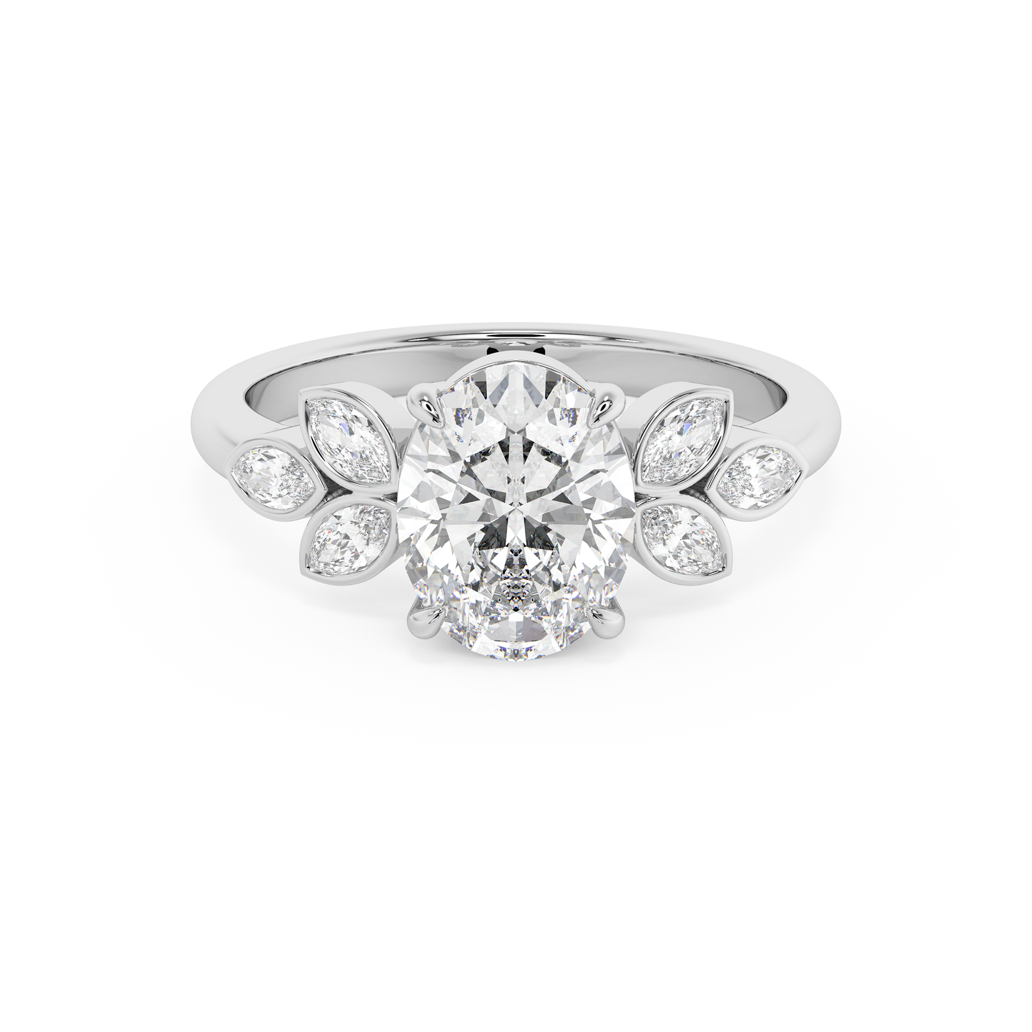 Emerald Solitaire Lab Grown Diamond Engagement Ring