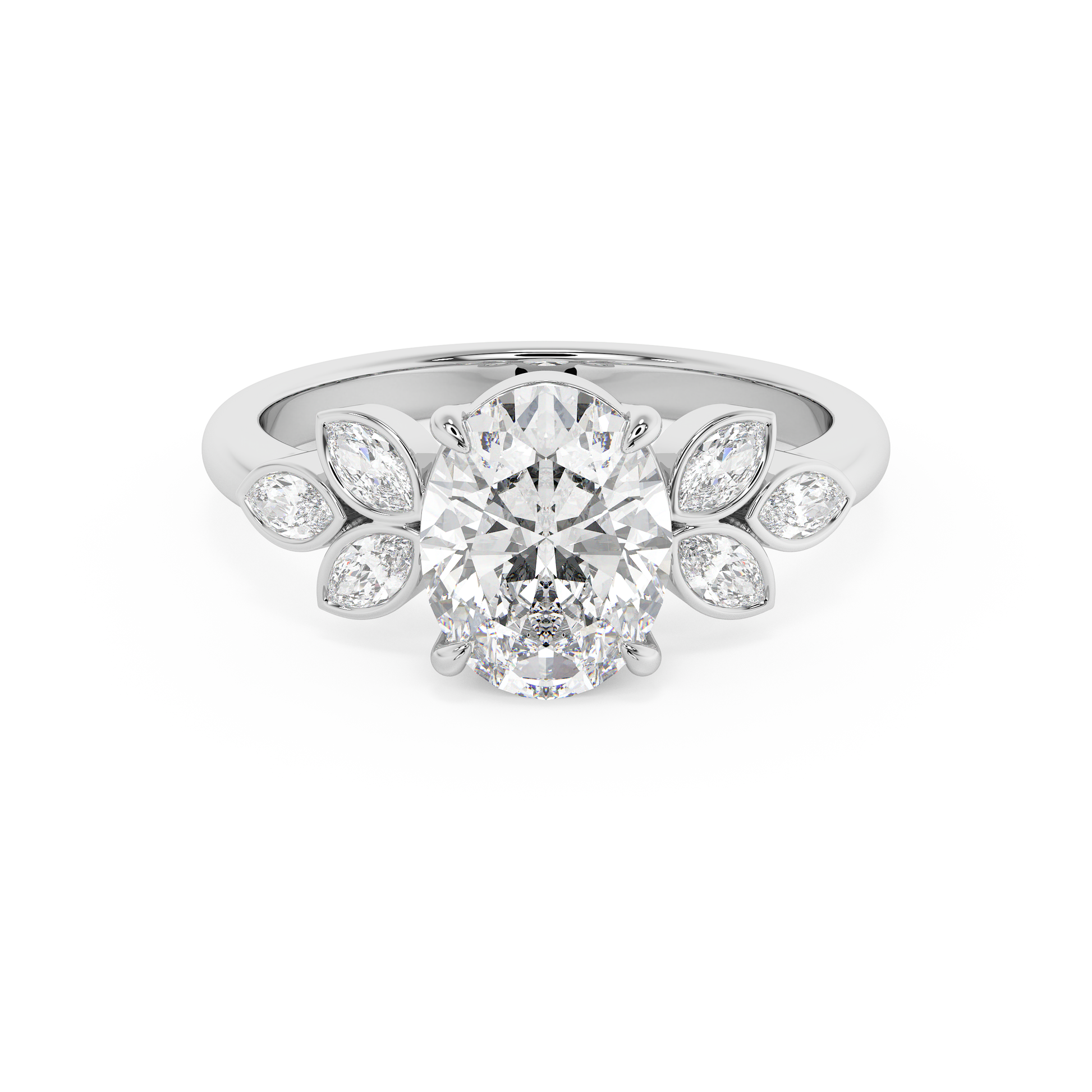 Emerald Solitaire Lab Grown Diamond Engagement Ring