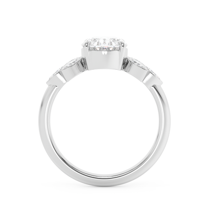 Emerald Solitaire Lab Grown Diamond Engagement Ring