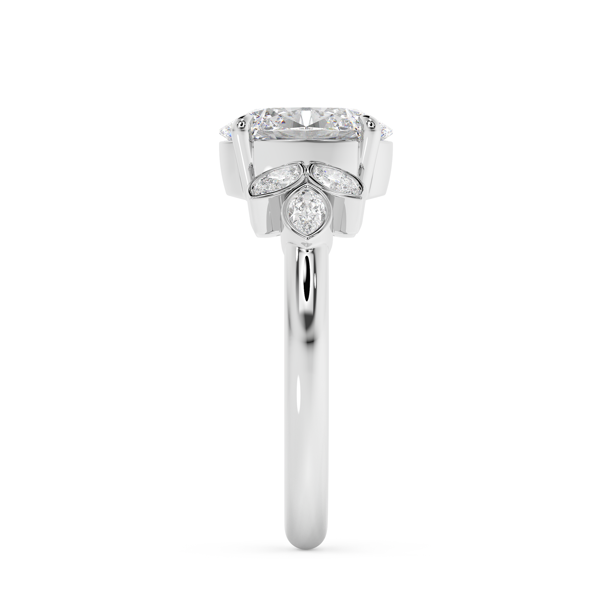 Emerald Solitaire Lab Grown Diamond Engagement Ring
