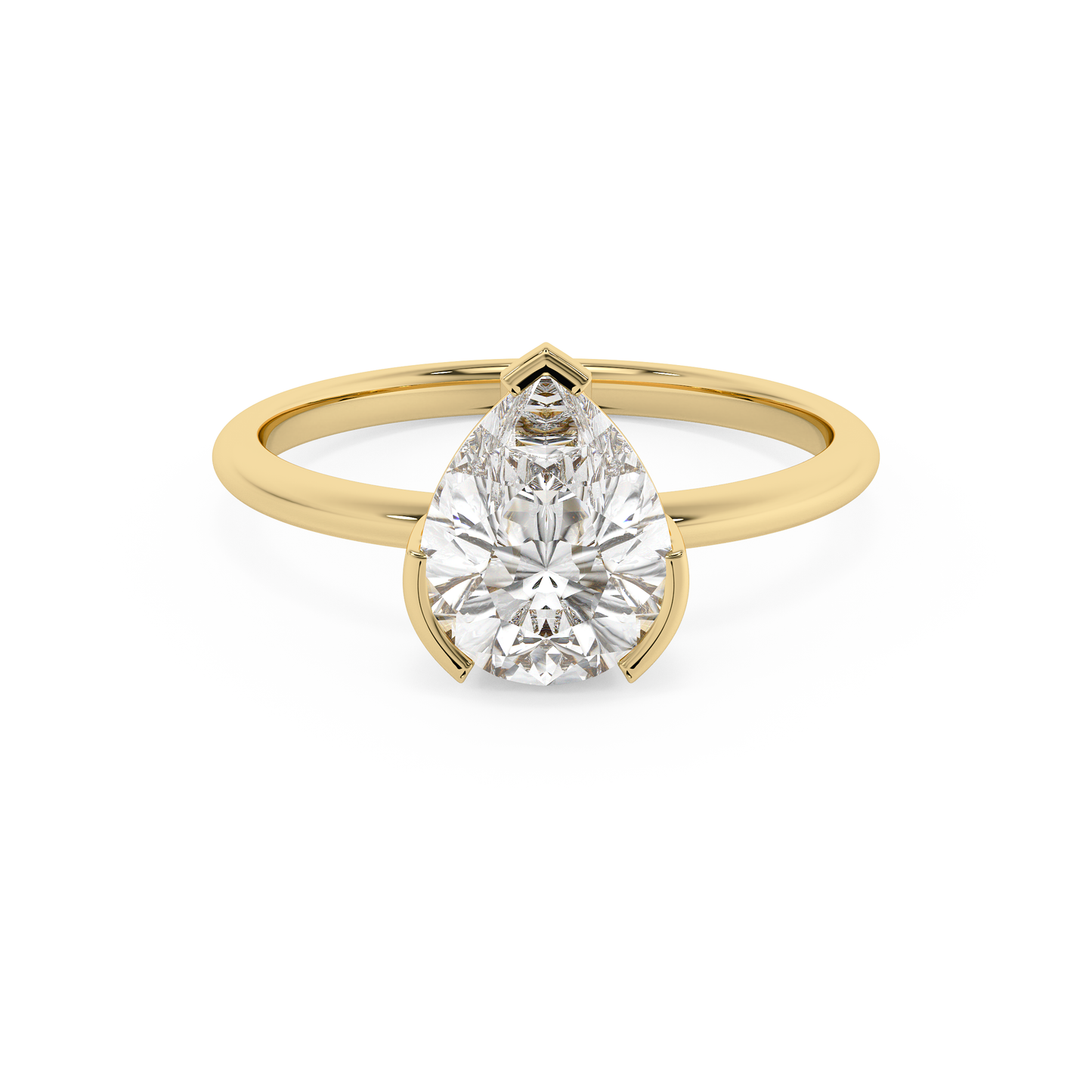 Emerald Solitaire Lab Grown Diamond Engagement Ring