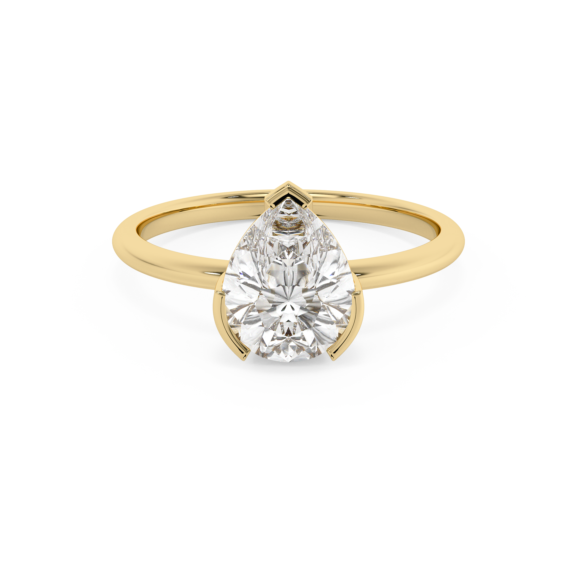 Emerald Solitaire Lab Grown Diamond Engagement Ring
