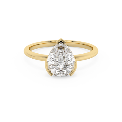Emerald Solitaire Lab Grown Diamond Engagement Ring