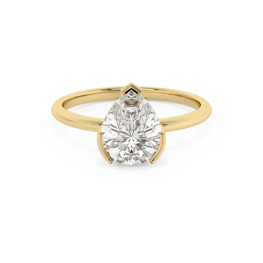 Emerald Solitaire Lab Grown Diamond Engagement Ring